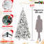Arbre réaliste enneigé de 7,5 pi avec 1252 pointes, construction enneigée, assemblage à charnières pour une installation rapide, support en métal, espaces pour événements de Noël et branches à aiguille dure, conception de célébration rapide et robuste