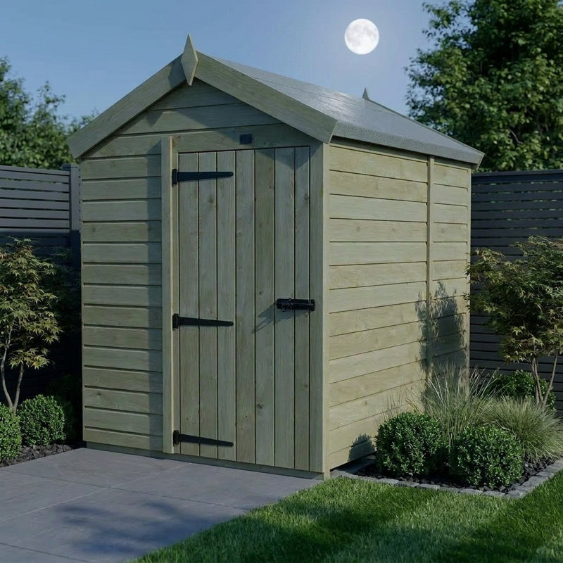 Total Sheds 5ft x 6ft Apex Garden Shed - Single Door - No Windows - Pressure Treated Timber - UK Manufactured