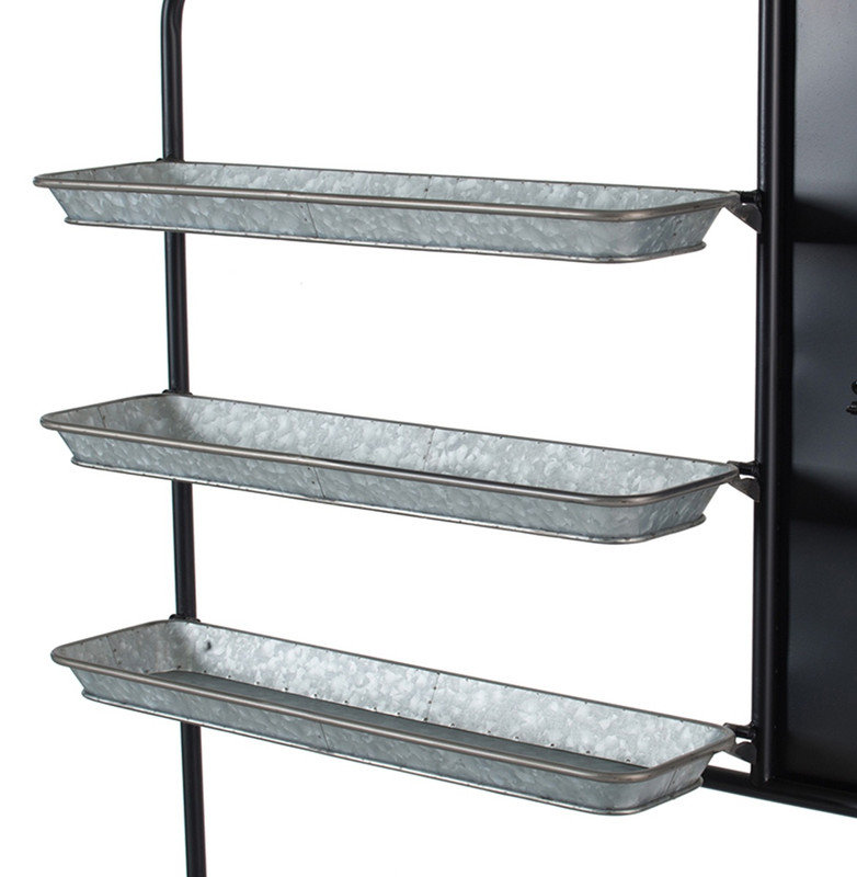 Tablette de rangement en métal rustique 36 x 18,5 x 70 po