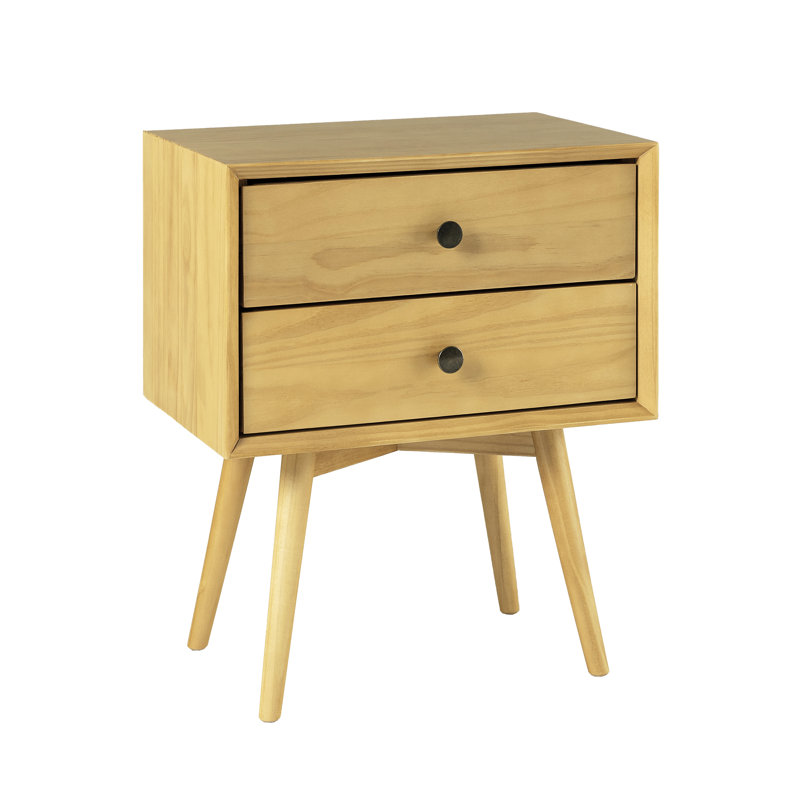 Solid Wood Bedside Table, Light Oak
