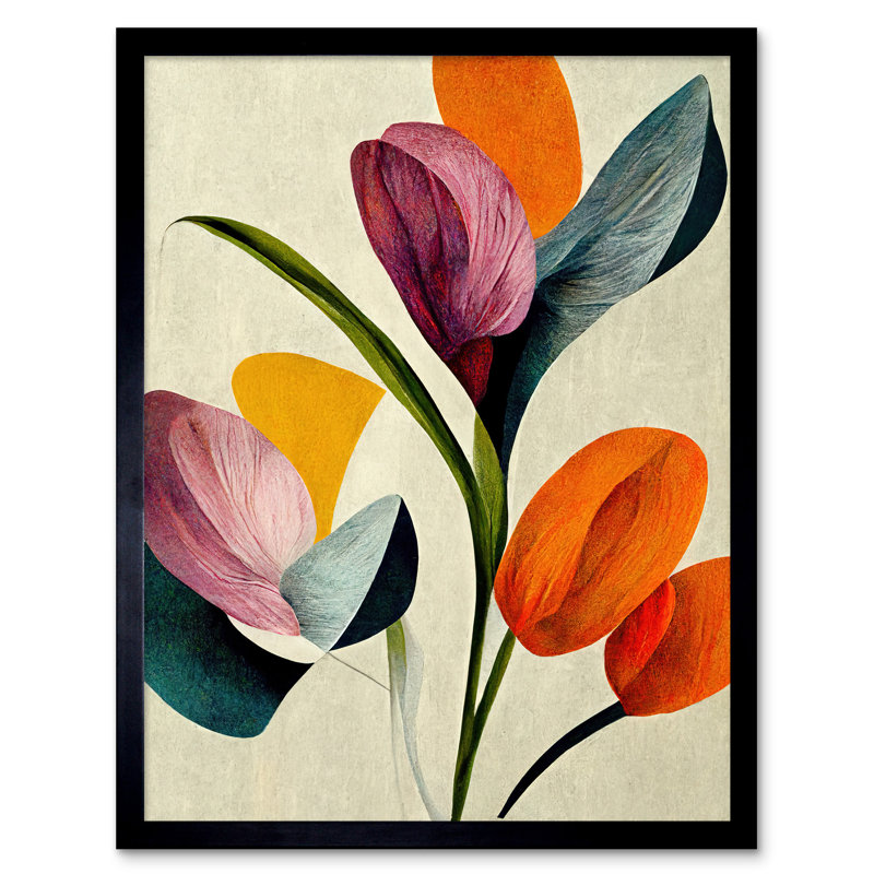 Spring Flowers Floral Bouquet Bold Abstract - Single Picture Frame Print