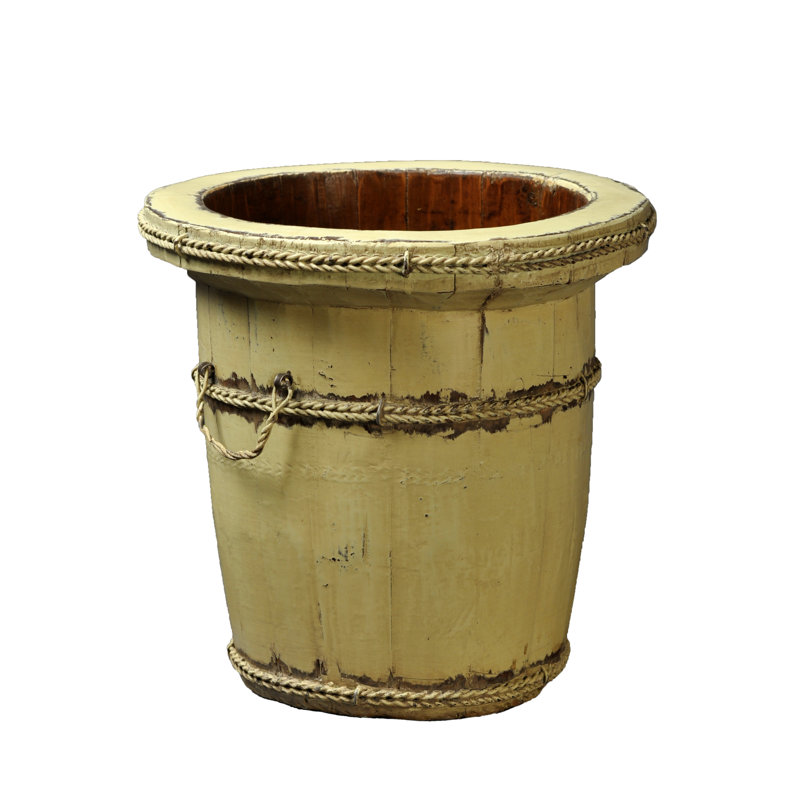 Seau en bois chinois avec poignées fer, Beurre