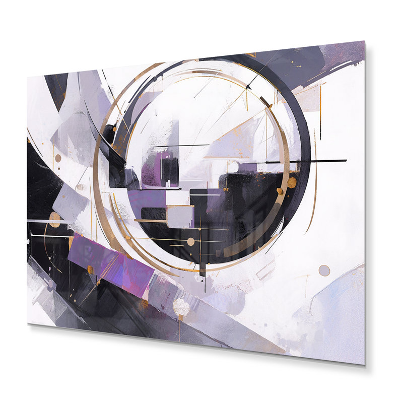 Décoration murale en métal mauve à multiples facettes - Cubisme, H 12 po x l 20 po