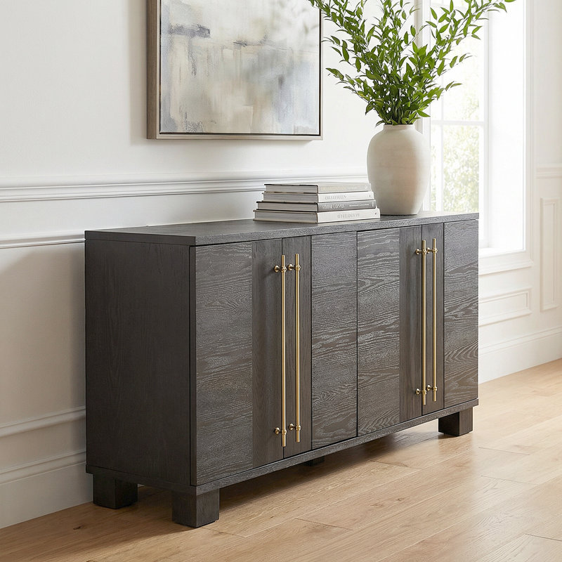 Traditional Wooden Buffet Cabinet With Spacious Storage – Dining Room Sideboard With Modern Touch, Brown