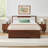 Mid Century Modern Solid Wood Queen Storage Bed With 2 Drawers-1491850539