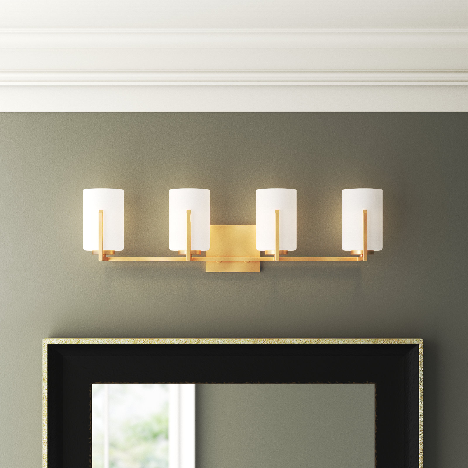 Ronsie 4-Light Dimmable Vanity Light, Satin Brass