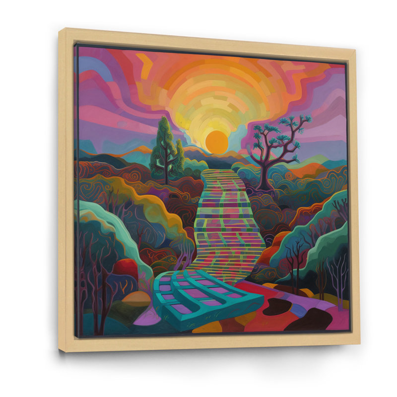 «Stairway To The Sun», impression sur toile, H 16 po x l 16 po x P 1 po, Cadre naturel flottant