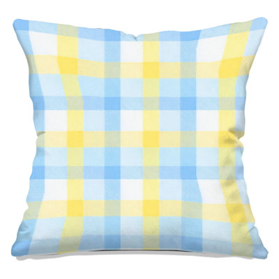 Pastel Plaid Pattern Double Sided Throw Pillows