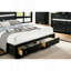 1pc lit contemporain bois massif noir 1pc lit meubles de chambre à coucher Fb