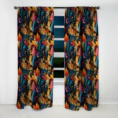 Bohemian Rhapsody Paisley Pattern VI - Floral Curtain - Velvet Room Darkening - 1 panel