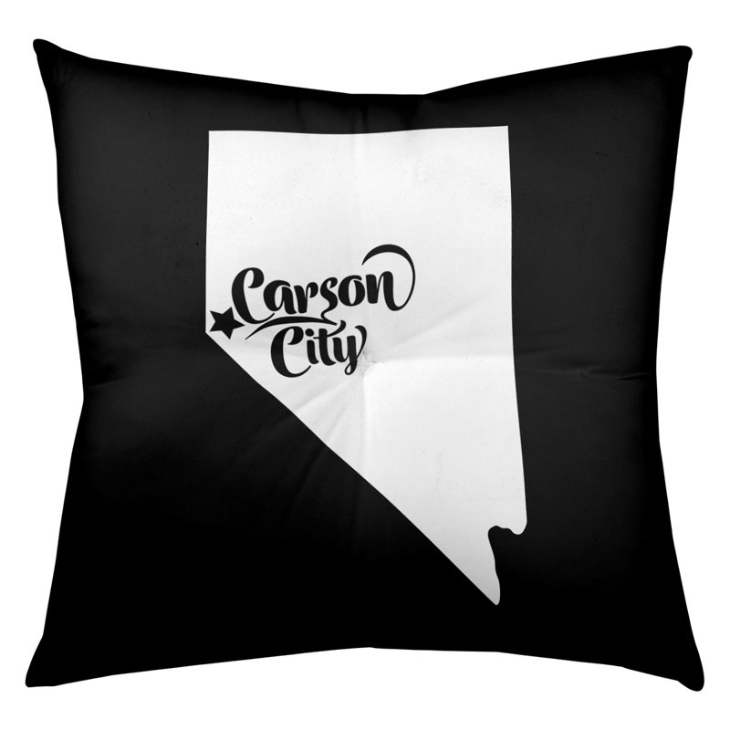 Coussin de sol touffeté nevada, 26 po x 26 po, Noir, Ville de Carson City