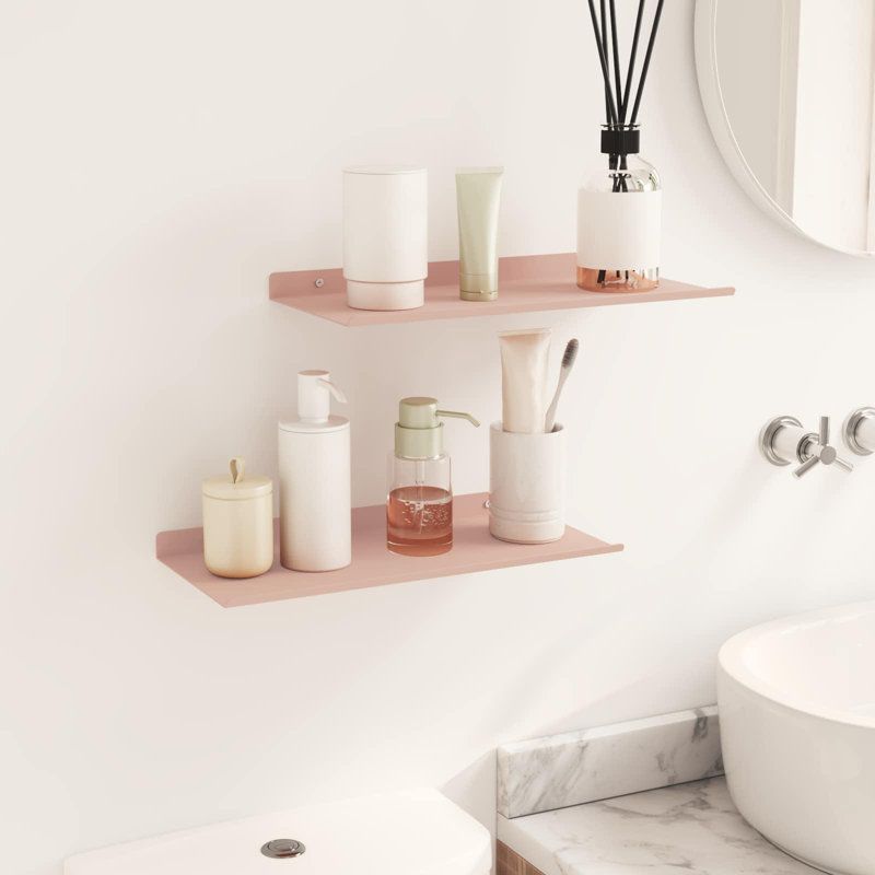 Steel Floating Shelf, Pink