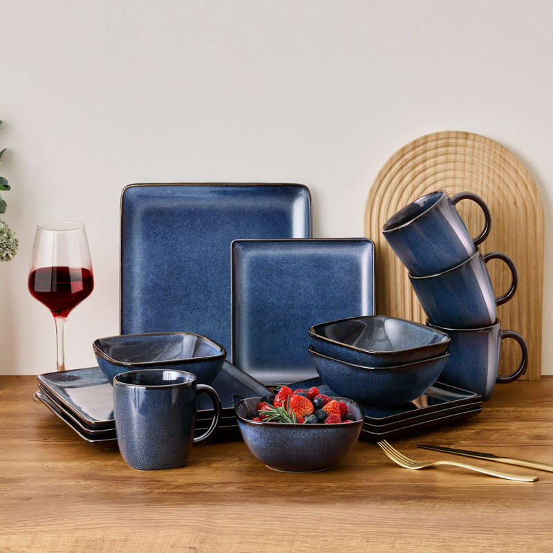 Lucelia Stoneware Dinnerware Set 16 Piece - Service for 4