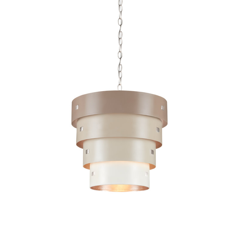 Graduation 1 - Light Taupe/Champagne Cylinder Pendant