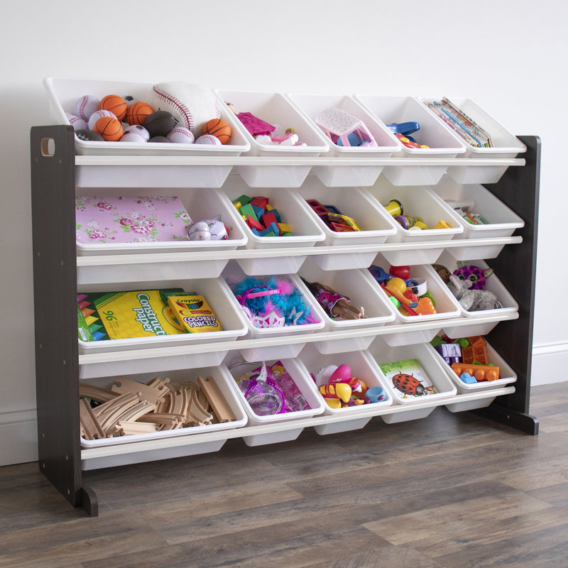 Rangement pour jouets Eveleth, Brun espresso / blanc