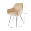 Velvet Modern Dining Arm Chairs with Metal Shiny Metal Legs, Upholstered Accent Chairs-66071662-66071663