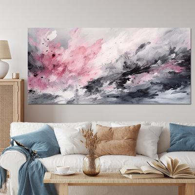 «Evolving In Pink Grey», reproduction sur toile géométrique abstraite