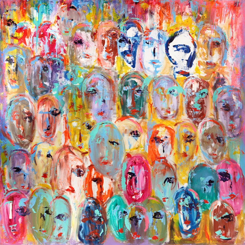 Facebook - Painting, 70 cm H x 70 cm W x 3.5 cm D