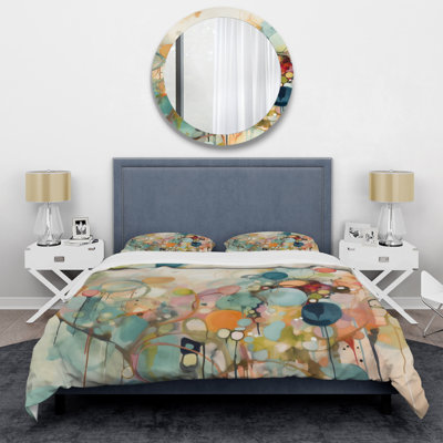 Ensemble de housse de couette en microfibre / polyester rose et bleu Minimalims Fludity I Bedding