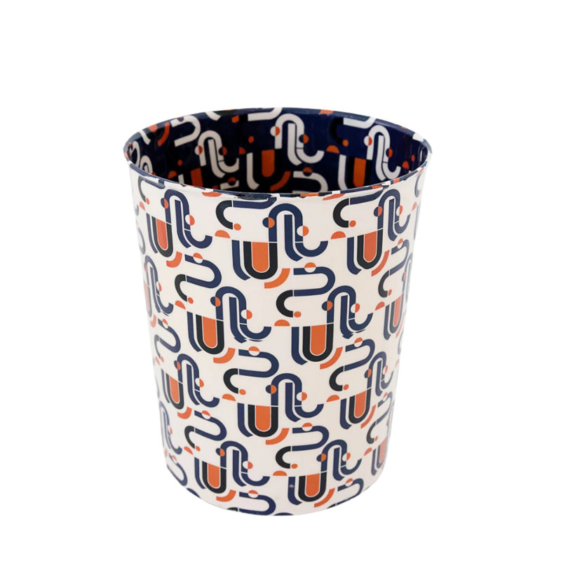 Modern Decorative Geometric Handmade Trash Can - Wastebasket Bin for Bathroom, Kitchen, or Bedroom
