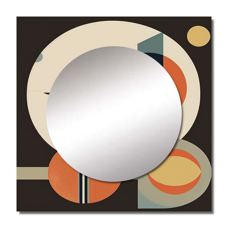 Alysa - Grand miroir mural carré pour chambre à coucher Lotus, 36 po x 36 po