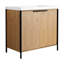 Meuble-lavabo autoportant 36 po avec lavabo en résine et 2 portes d'armoire à fermeture douce en résine, porte, meuble-lavabo