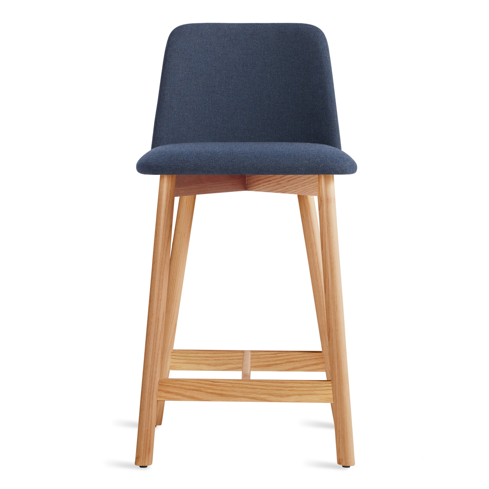 Chip Stool, White Oak, Counter Stool (25.1" Seat Height), Toohey Navy Plainweave