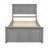 Platform Storage Bed, 2 Drawers With Wheels, Frame, Gray
