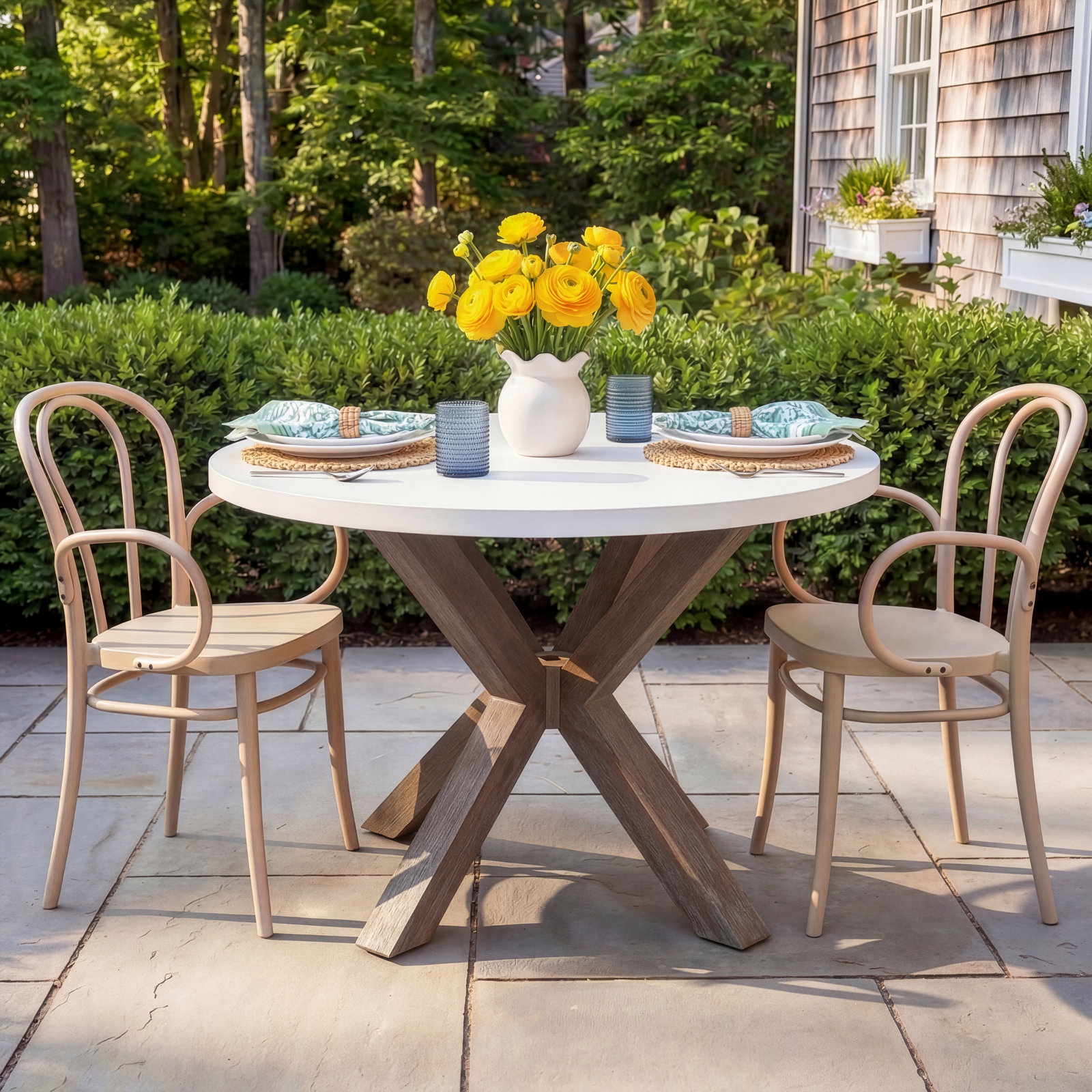 Fleur 48" Eucalyptus Patio Dining Table