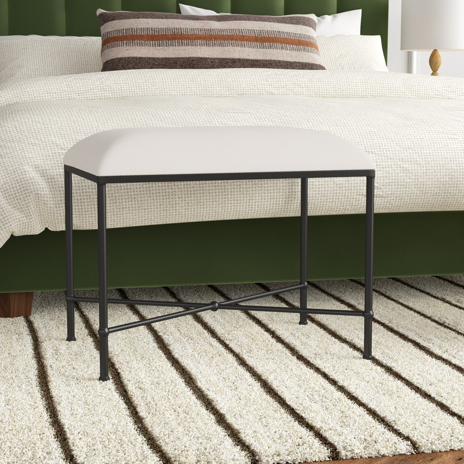 Brynn Bedroom Bench, Gold, 20" H x 24" W x 16"D