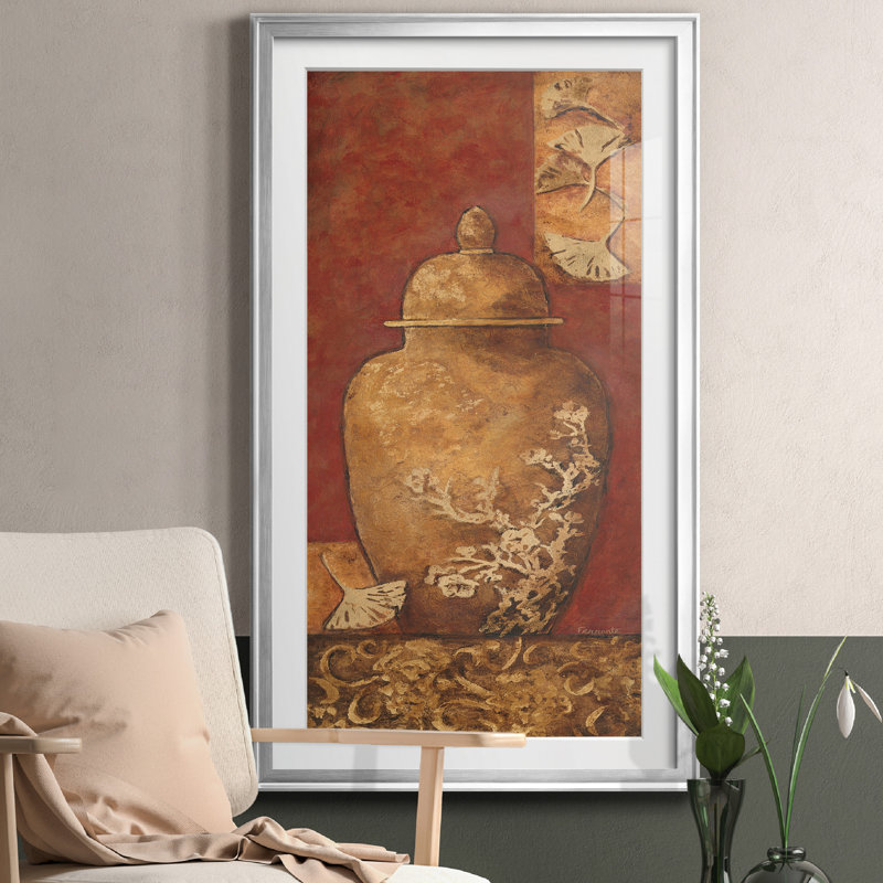 Asian Nuvo II - peinture encadrée, H 22,5 po x l 42,5 po x P 1,5 po, Argent
