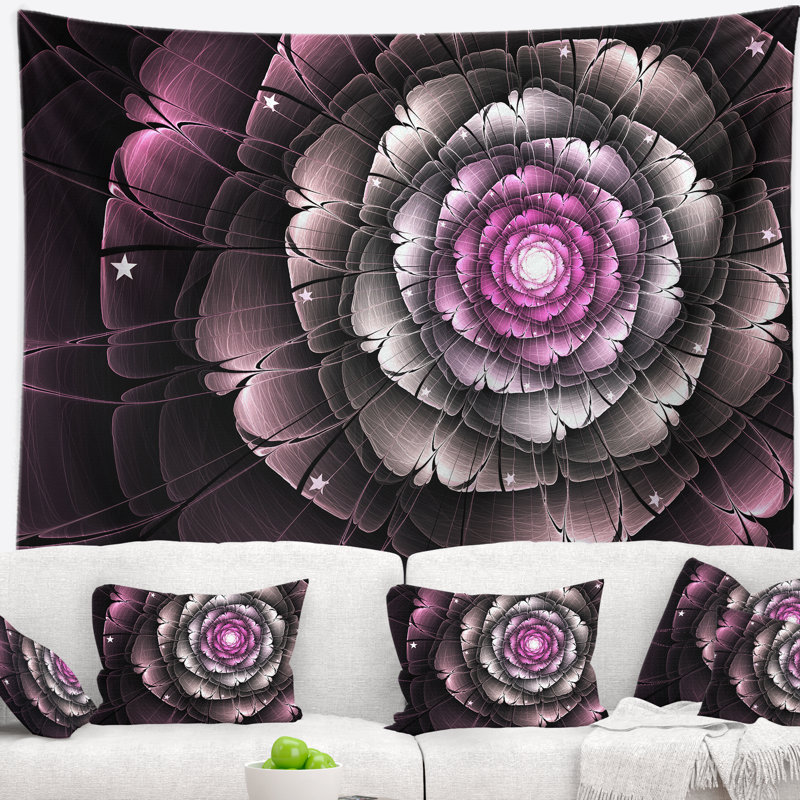 Tapisserie d'art numérique floral, H 50 po x l 60 po