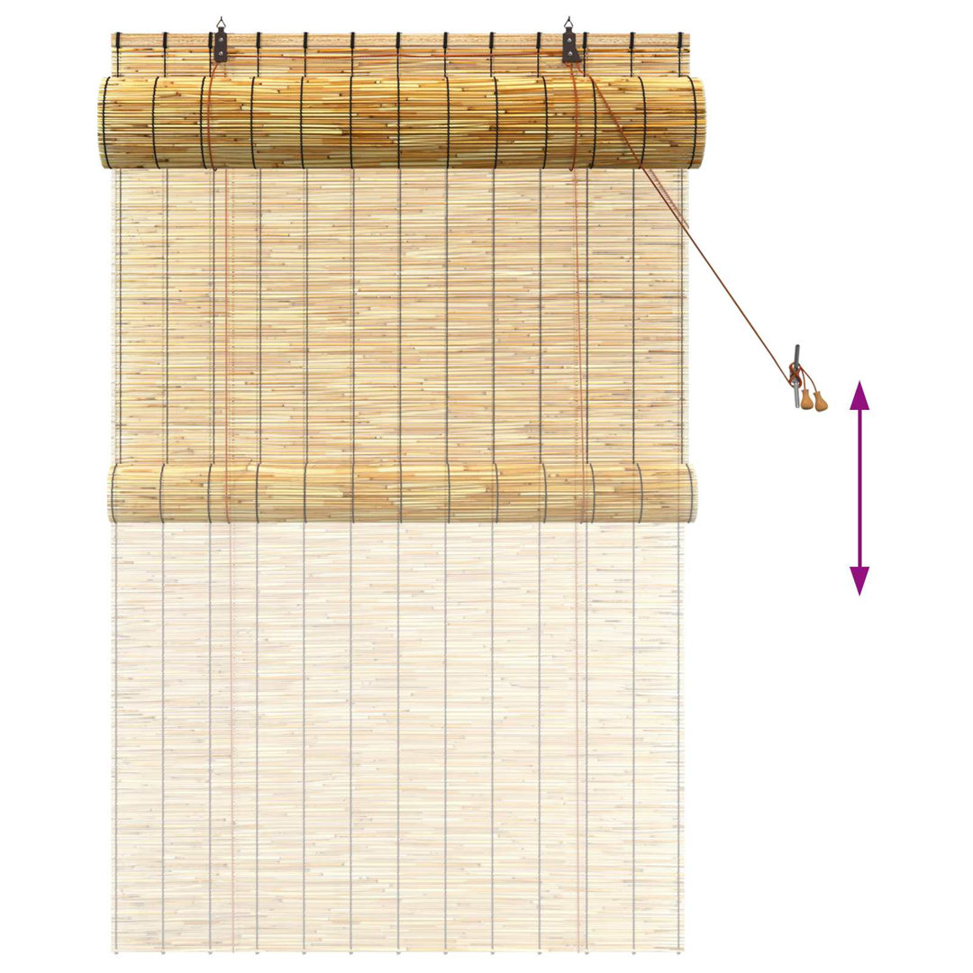 Roller Blind Adjustable Reed Light Filtering Curtain Shade UV Resistant