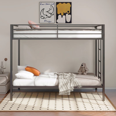 Black Metal Twin Over Twin Bunk Bed