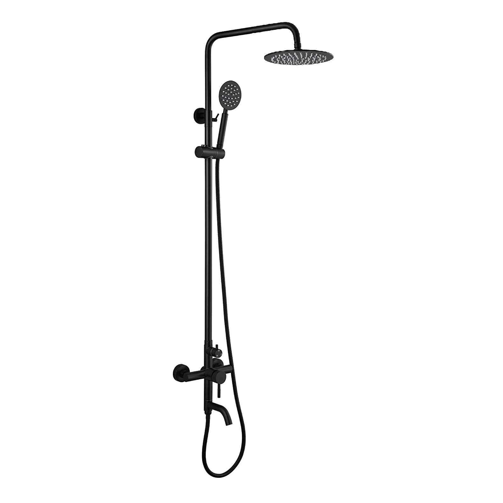 Kenzo Triple Function Outdoor Shower with Single Lever Handle Stainless Steel, Matte Black