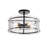 Laia Black 4-Light Water Textured Glass Drum Flush Mount