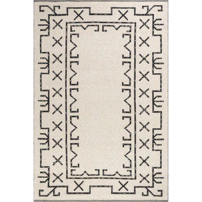 Tapis géométrique en laine réversible June