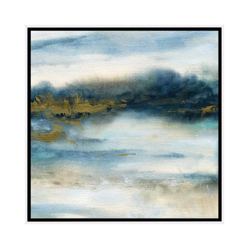 Golden Marshlands par Carol Robinson - reproduction imprimée, Aucun mat, H 18 po x l 18 po x 1,5 po, Toile blanche encadrée