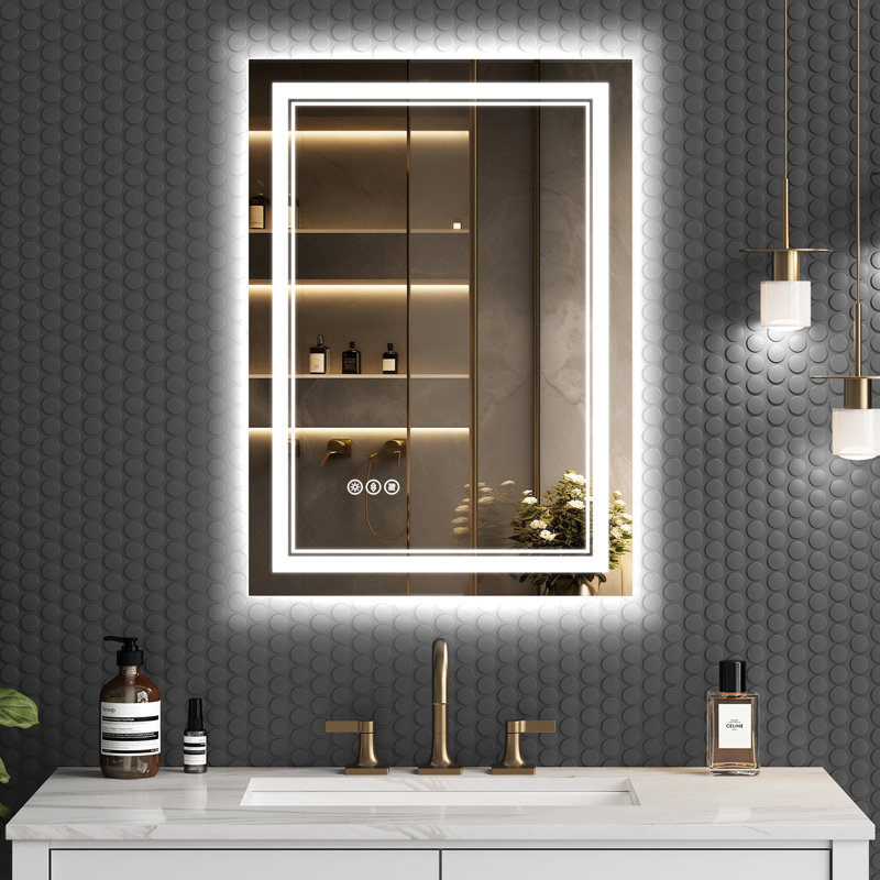 Miroir de salle de bain sans cadre Harana, 20 po x 28 po