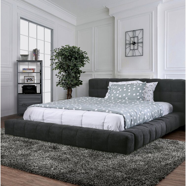 Malleo Upholstered Bed in Draper Slate Collection