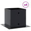 Post Bases Square 4 Pcs Anthracite Powder-Coated Steel-437105948