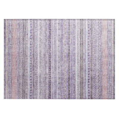 Machine Washable Indoor/Outdoor Chantille ACN2742 Striped Rug