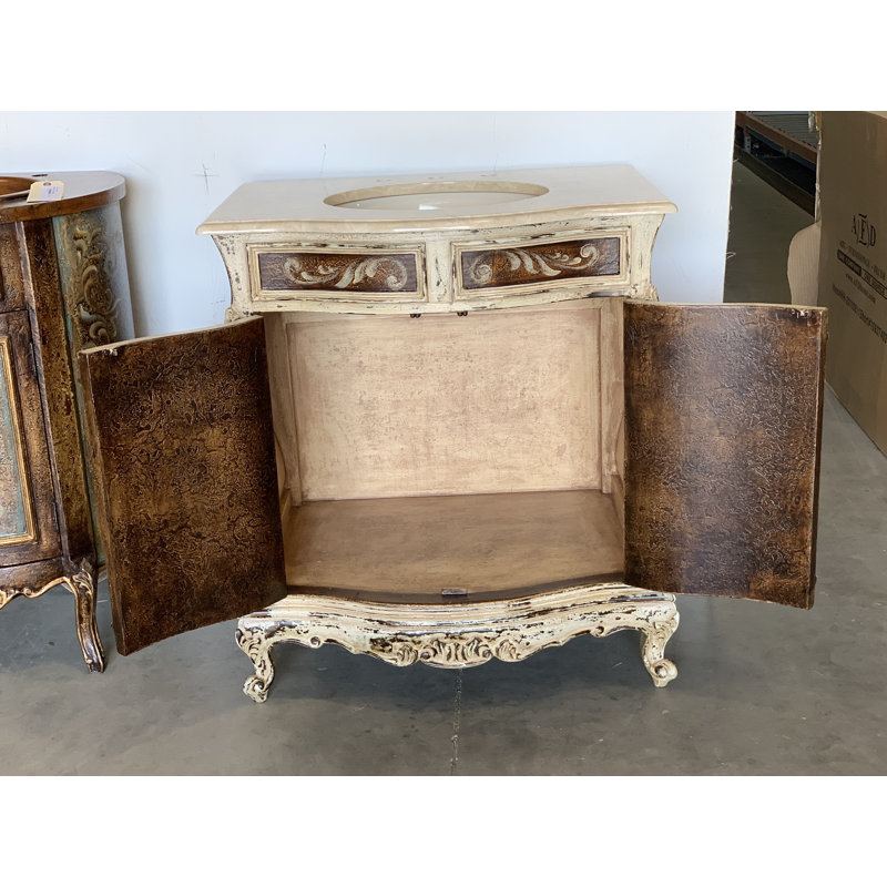 Vizcaino Grande 33" Single Bathroom Vanity, Cream/Brown
