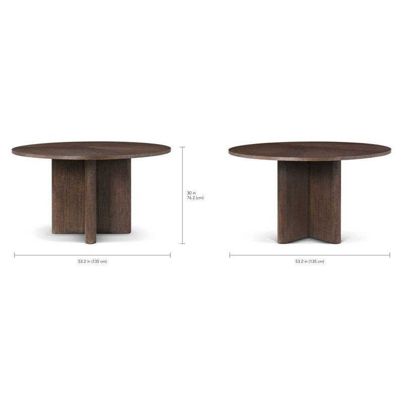 Kyoto Dining Table, 30" H x 53.15" L x 53.15" W, Brown