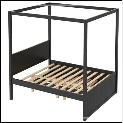 Grand auvent plateforme Geib avec lit gigogne simple et 3 tiroirs de rangement