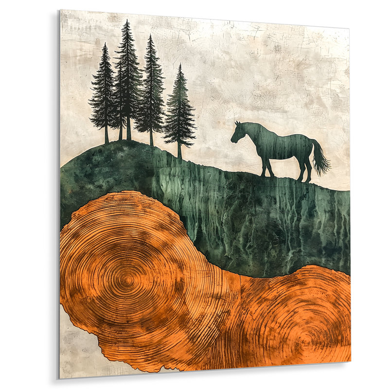 Équine, élégance du cheval par la ferme I - cheval, impression murale sur métal, H 20 po x l 12 po