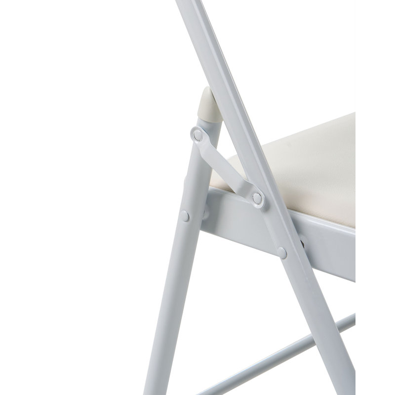 Side Chair Folding Chair Set, White, White