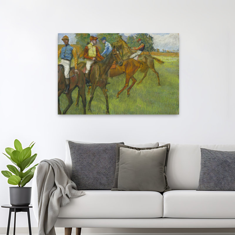 Avant la course, vers 1887-1889. Estampe murale abstraite impressionniste contemporaine représentant un cheval.