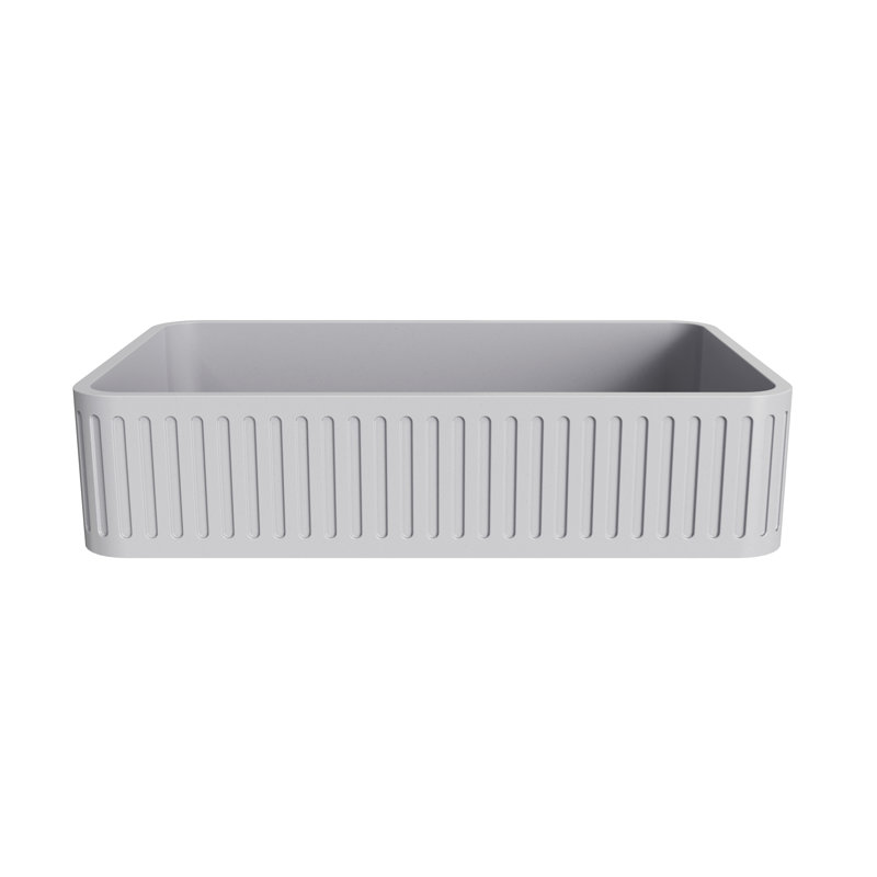 Lavabo de salle de bain vasque rectangulaire moderne en béton avec drain