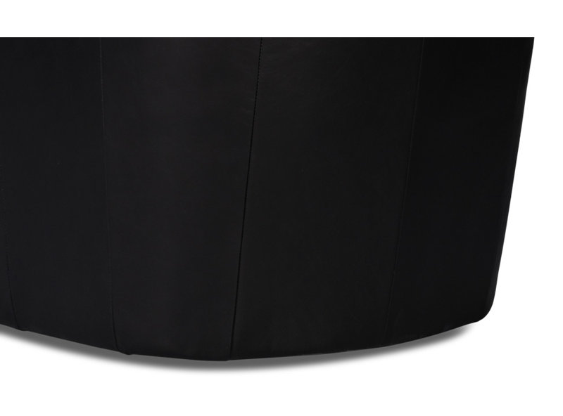 Coolidge Swivel Club Chair, Onyx Black Genuine Leather